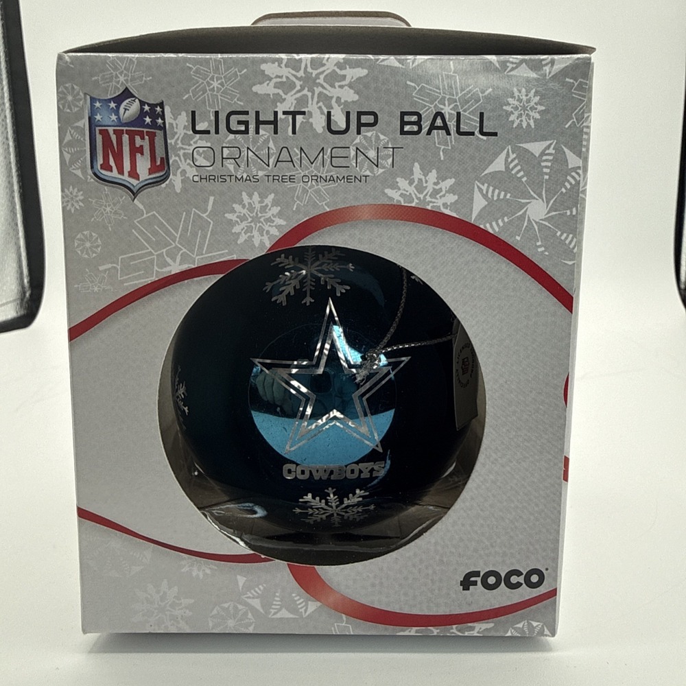 Dallas Cowboys Light‎ Up Ball Ornament One Size Blue NFL Football Christmas